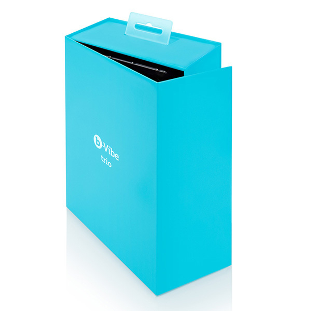 Черная анальная премиум-пробка с 3 моторами b-Vibe Trio Plug BV-002-BLK