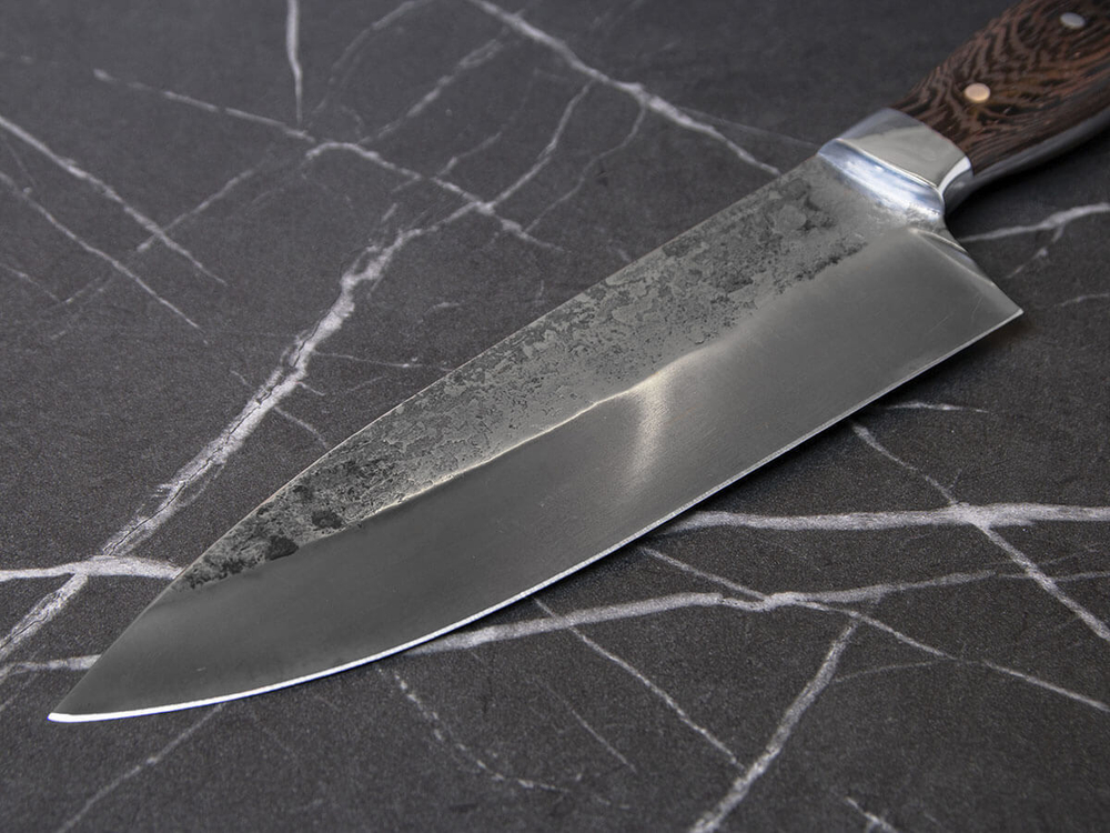 Кухонный нож "Шеф" со следами ковки, сталь Х12МФ, рукоять венге