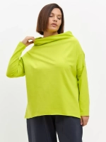 Лонгслив оверсайз с вырезом лодочка лайм