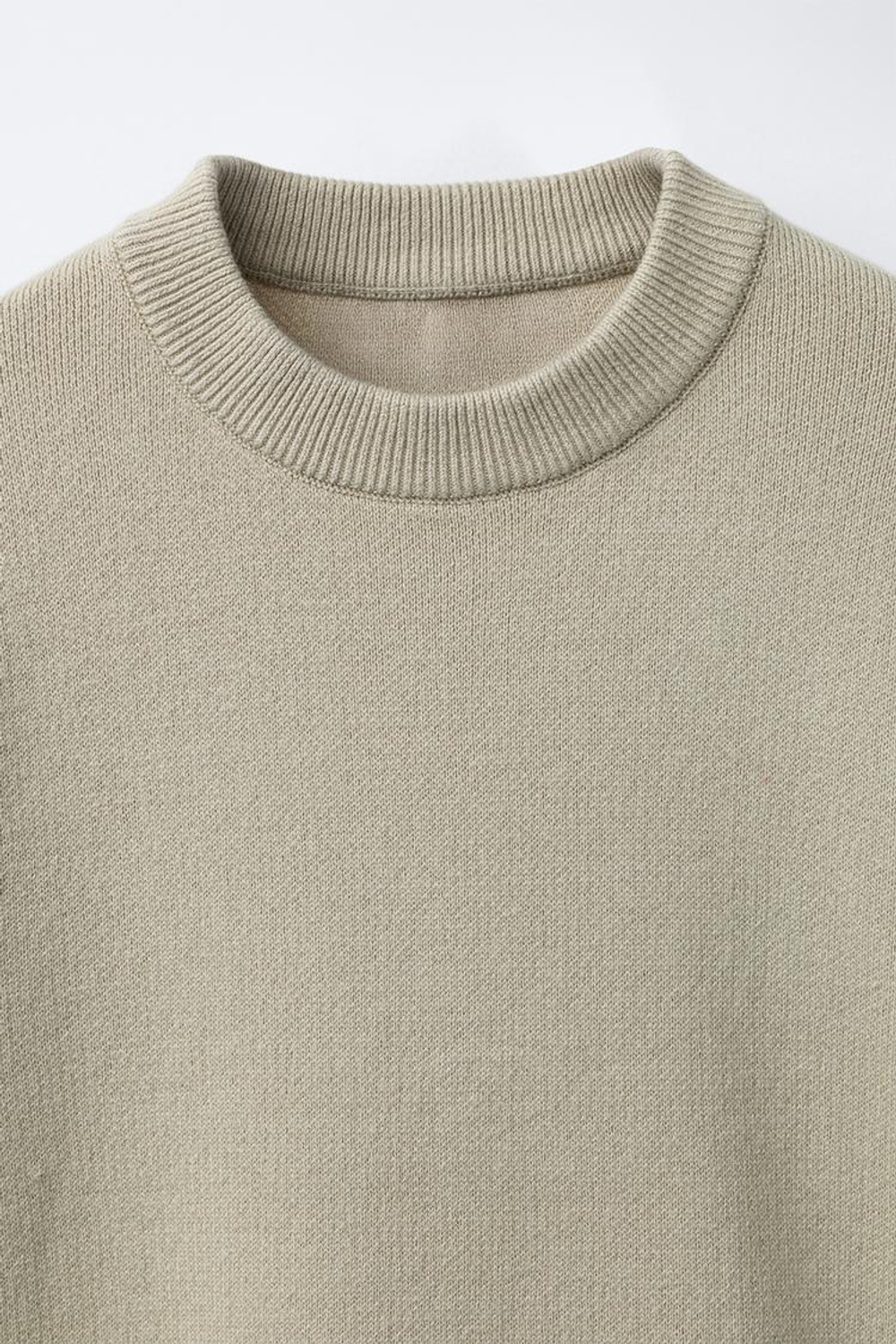 ZARA ОДНОТОННЫЙ СВИТЕР, СВЕТЛЫЙ ХАКИ