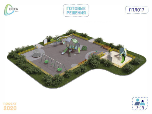 Игровая площадка для детей от 3 до 14 лет 16,5 x 15 x 4,04 м