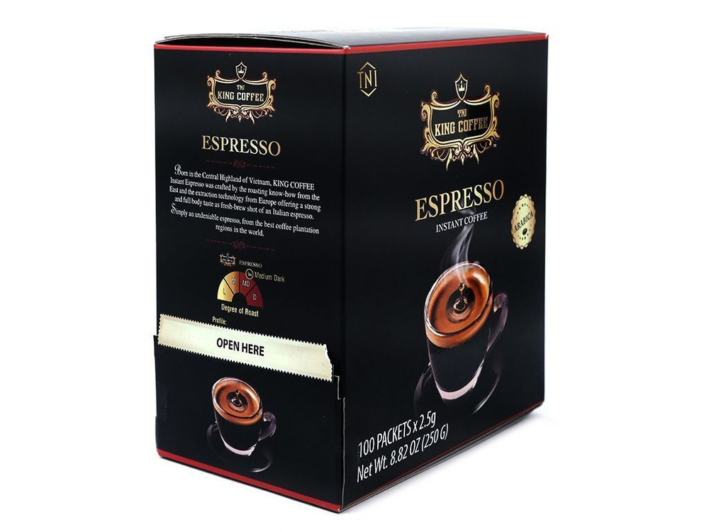 Вьетнамский растворимый черный кофе Espresso (King Coffee), 100 пак