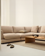 Угловой диван Gala 6-местный из бежевого шенилла