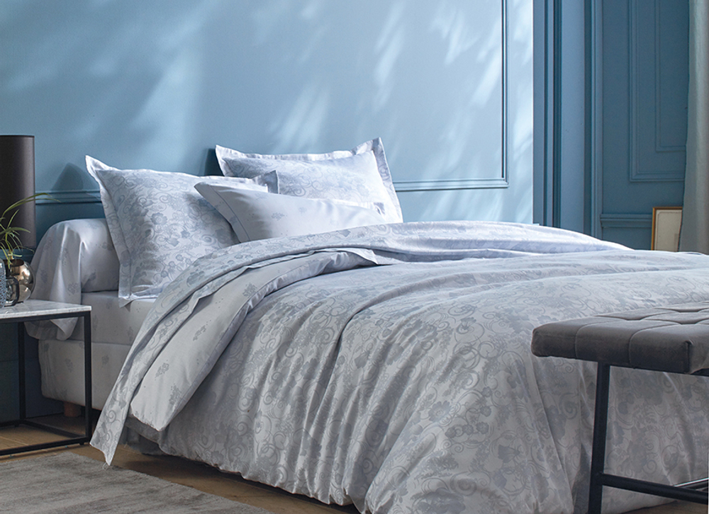 Постельное белье 2 спальное евро Blanc des Vosges Hesperide Porcelaine
