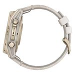 Спортивные часы Garmin fenix 8, 43 мм, AMOLED, кожаный ремешок цвета «известняк», силиконовый ремешок цвета «серый туман»/«тёмный песчаник» Золотистый безель из нержавеющей стали, AMOLED-дисплей. Кожаный ремешок и силиконовый ремешок с классическими застё