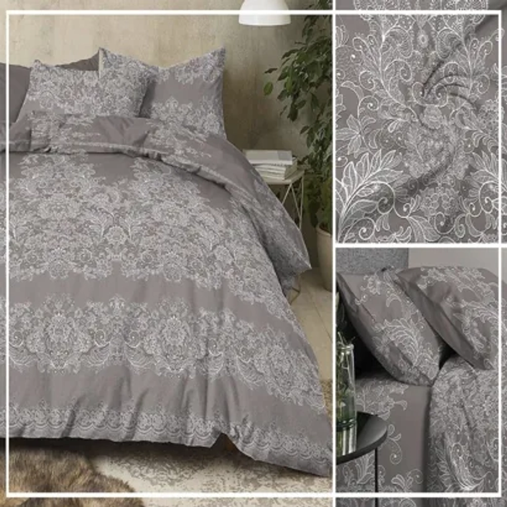 Простыня 240/220 Поплин "Кружевной этюд 15938"