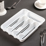 Лоток-вкладыш для столовых приборов сетчатый, белый