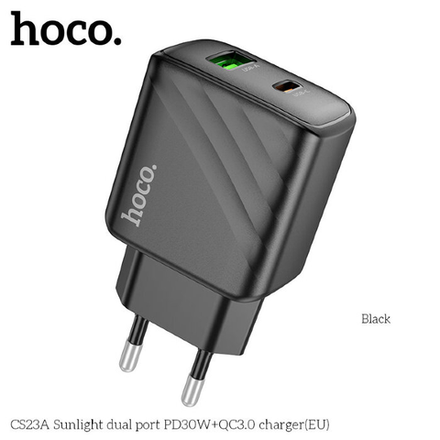 CS23A Sunlight dual port PD30W+QC3.0 charger(EU)