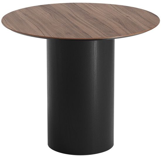 Стол обеденный Type D 90 см основание D 39 см (орех/черный)