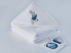 Полотенце детское 120х120 Claire Batiste Atelier Зайчик для новорожденных с капюшоном