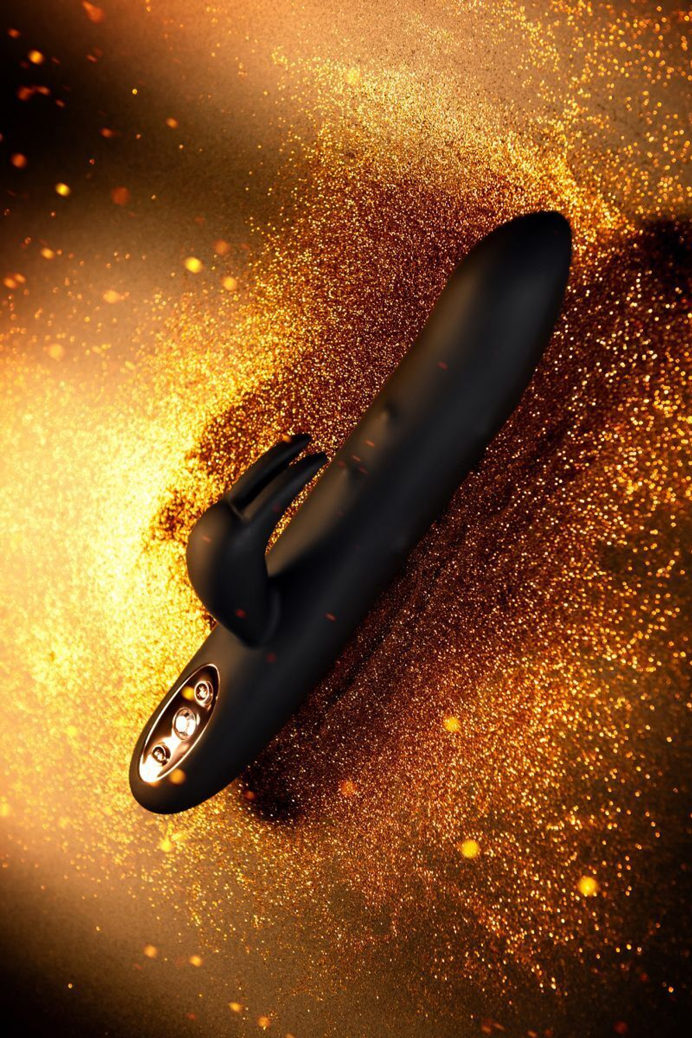 Черный вибратор-кролик Waname D-Splash Hail - 23,8 см. (Цвет: черный)