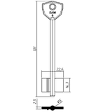 Заготовка сувальдного ключа 14199 SAM4D (желтый)