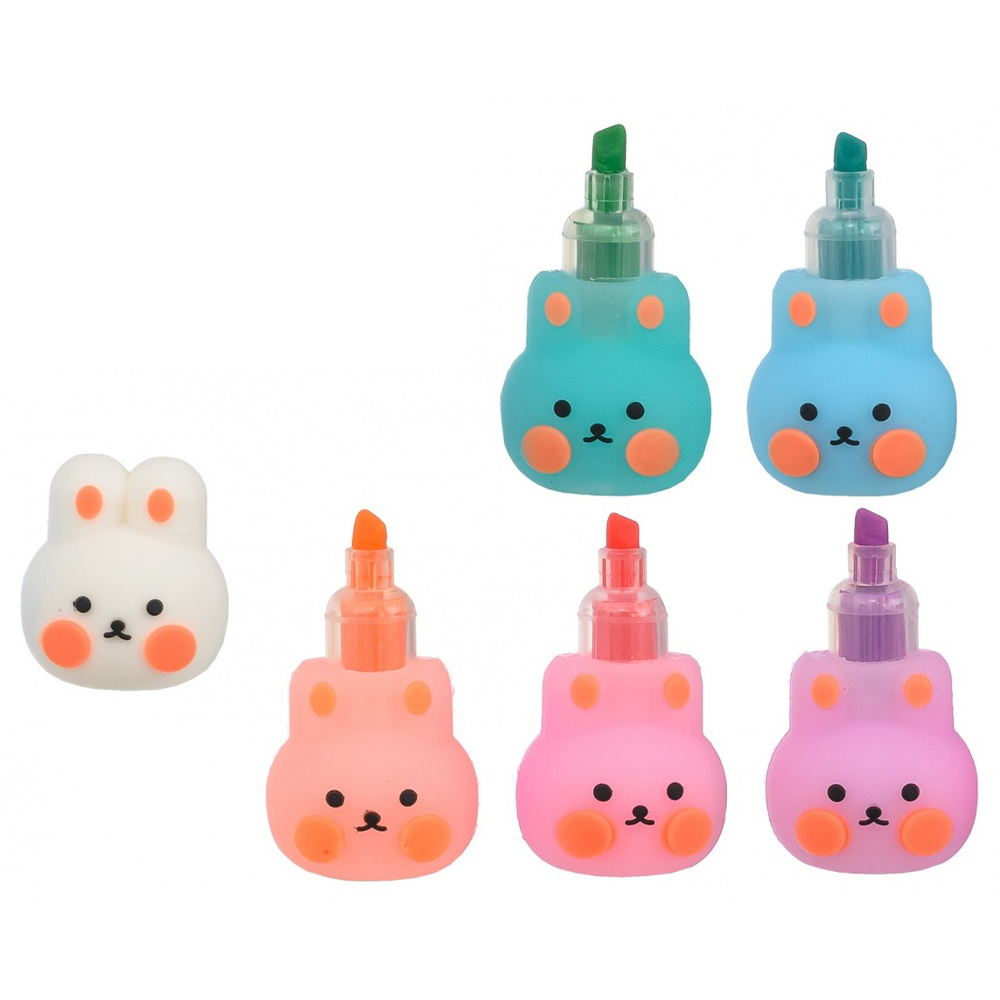 Маркер текстовыделитель Basir, серия "Зайка", секционные, 5 шт