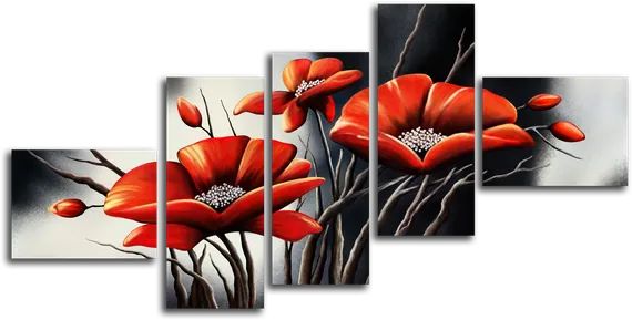 Модульная картина "Яркие бутоны"