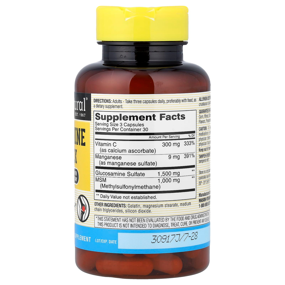 Mason Natural, Комплекс глюкозаминов + МСМ`` 90 капсул