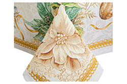 Скатерть прямоугольная 140х220 Mix&Match Home Золотые шары и свеча бежевая