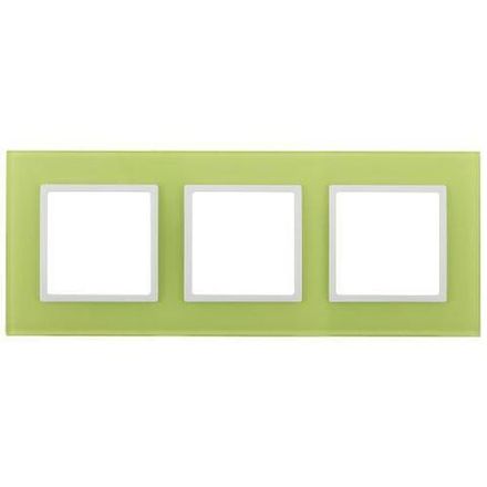 Рамка 3-м 14-5103-26 стекло Elegance лайм+бел. ЭРА Б0034516