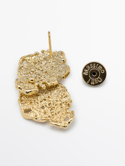 Massimo Dutti Кружевные серьги, золотистый