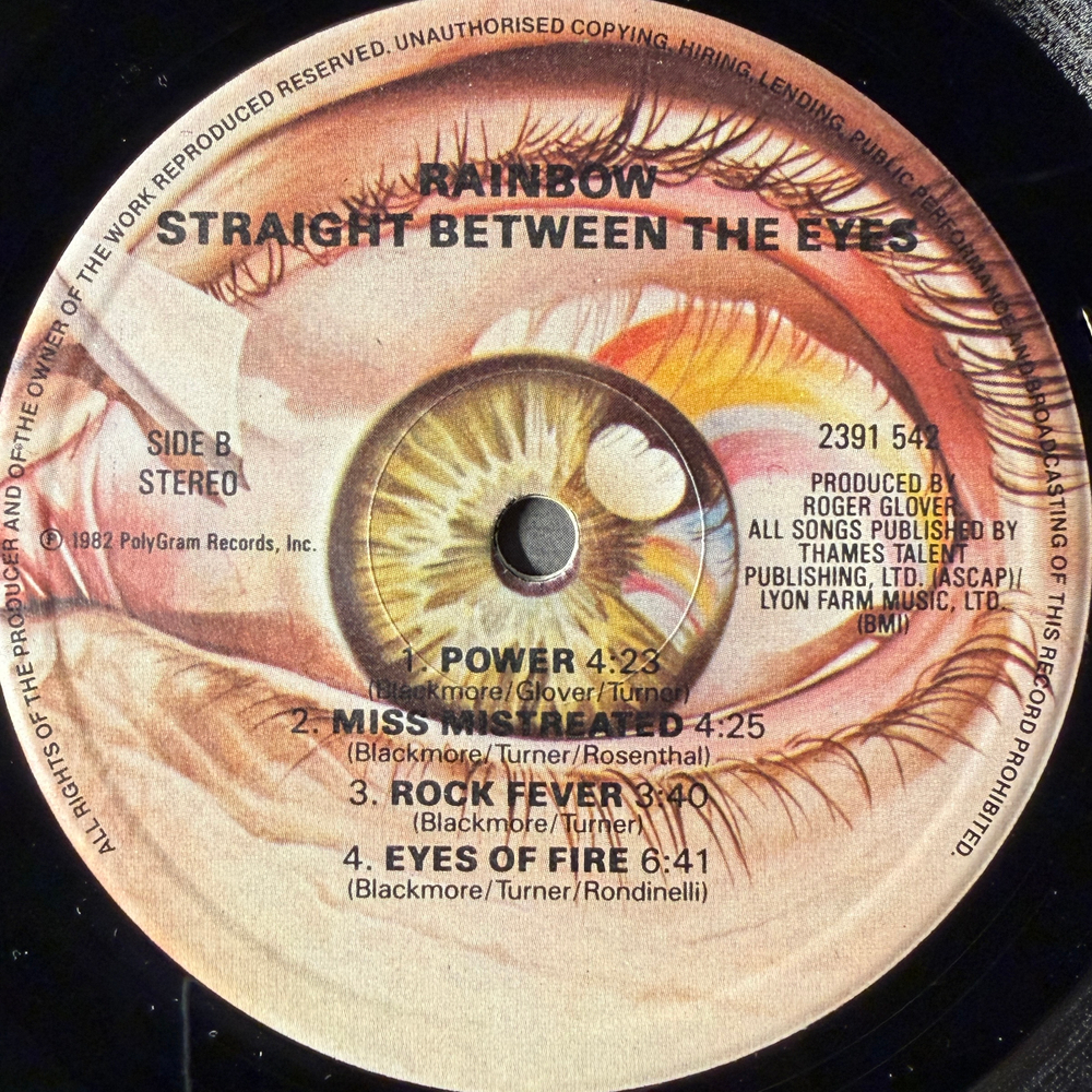 Rainbow ‎– Straight Between The Eyes (Англия 1982г.)
