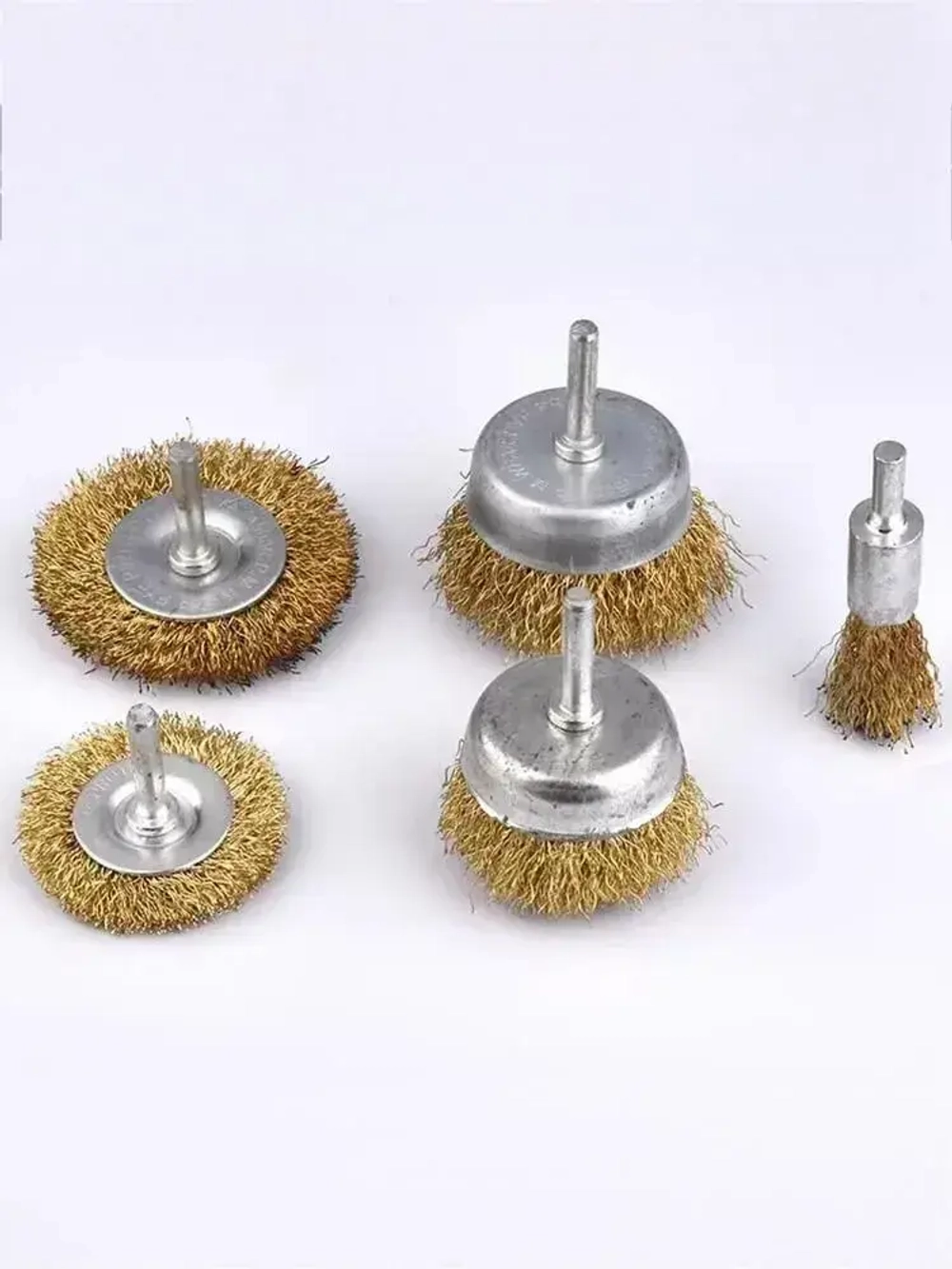 Набор щеток-крацовок для дрели и шуруповёрта. Корщётка металлическая для удаления ржавчины 5 шт