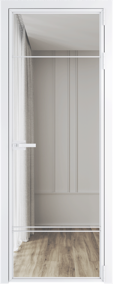 Алюминиевая дверь 4AХ вайт стекло прозрачное