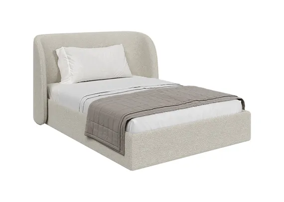 Кровать двуспальная Classic 140 см (молочный, букле)