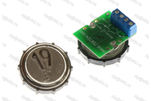 Кнопка (кнопочный модуль) ВКЛ13А-2-4П "19 этаж", круглая, красная подсветка, с кодом Брайля