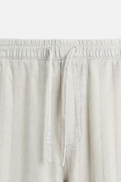 ZARA ЖАККАРДОВЫЕ БРЮКИ RELAXED FIT, ЦВЕТ ЛЬДА