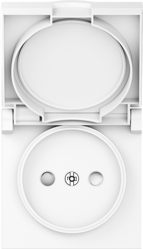 Накладка для розетки без заземления, с крышкой, 16A 250 В~, глянцевый белый, серия A07