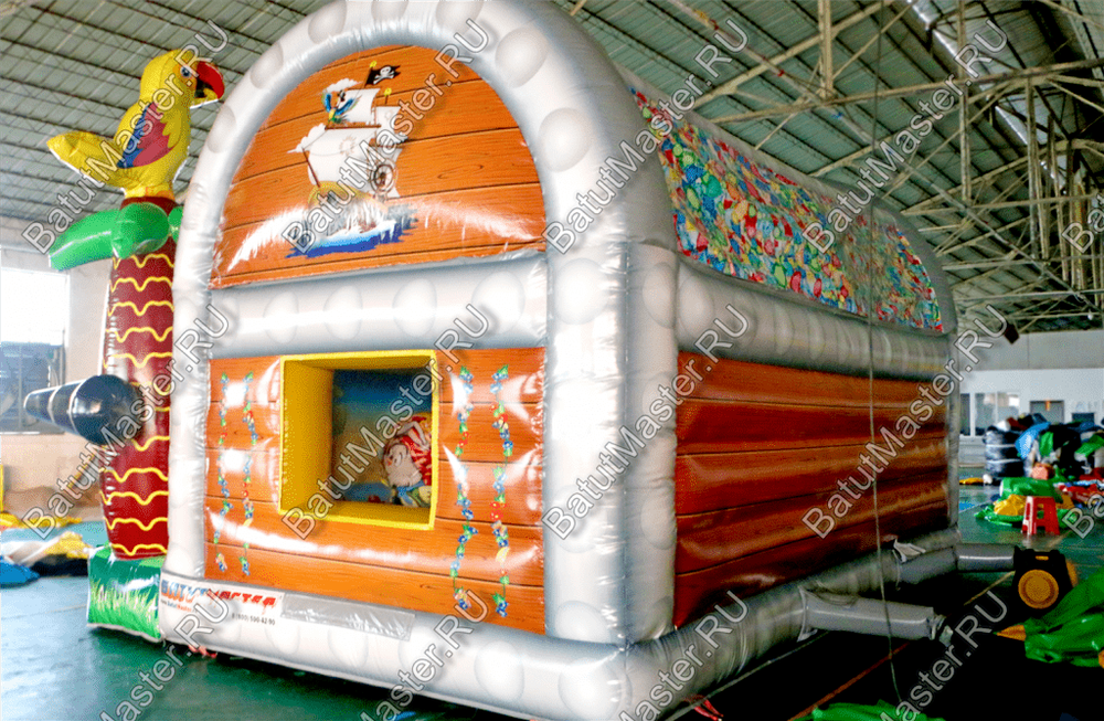 Коммерческий надувной батут "Сундучок с крышей"