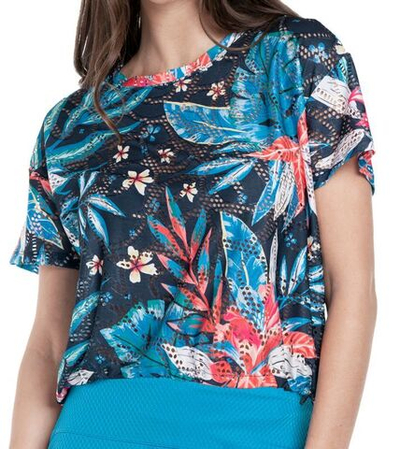 Женская теннисная футболка Lucky in Love Keepin It Rio Bon Voyage Bungee - midnight