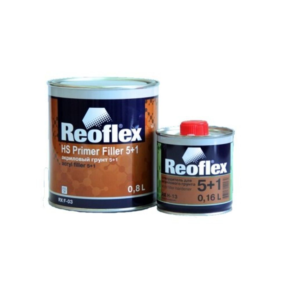 Грунтовка Акрил. 5+1 2К HS выравниватель Серая (0,8 л.+0,16 л. отверд.) (REOFLEX)