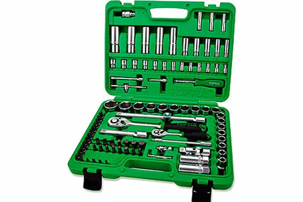 Набор головок и бит TOPTUL 1/4", 1/2" 6 гранные, 94 предмета GCAI094R