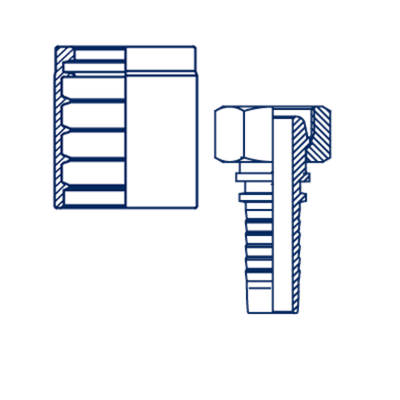 Фитинг DN 12 DK (Г) 22x1.5 (накидная гайка) + Муфта DN 12 1SN\2SN Комплект