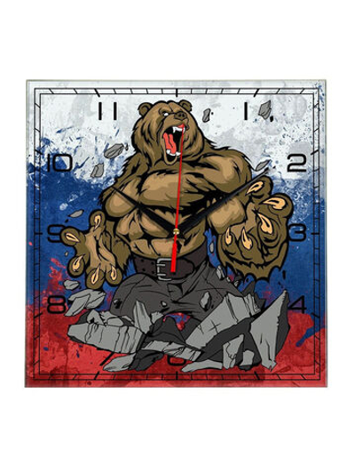 Часы настенные с символикой России, 28 см, плавный бесшумный механизм Декор для дома, подарок