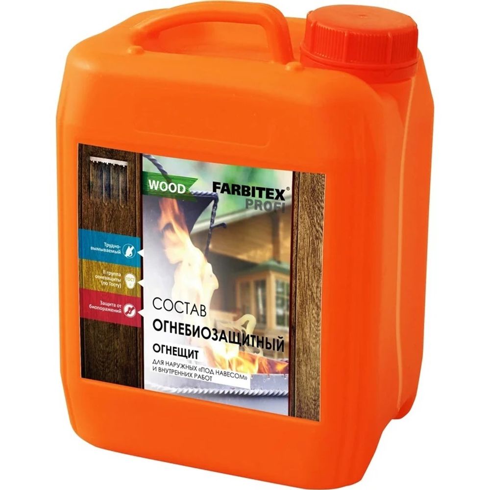Огнебиозащита для древесины Огнещит Farbitex Профи Wood 5 кг