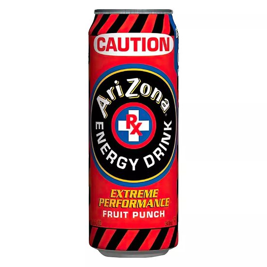 Энергетический напиток AriZona Caution фруктовый пунш, 340 мл (США)