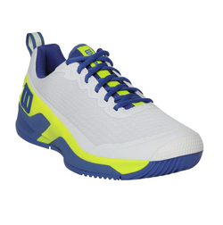 Мужские кроссовки теннисные Wilson Rush Pro 4.5 - white/amparo blue/safety yellow