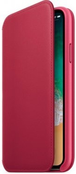 Чехол кожанный Leather Case для IPhone X Folio Berry (MQRX2ZM/A)