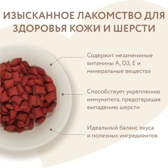 Мнямс хрустящие подушечки Здоровая кожа и шерсть, с птицей и говядиной 60 г