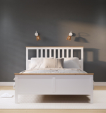 Двуспальная кровать, КЫМОР (HEMNES), 180х200 см, белый/светло-коричневый