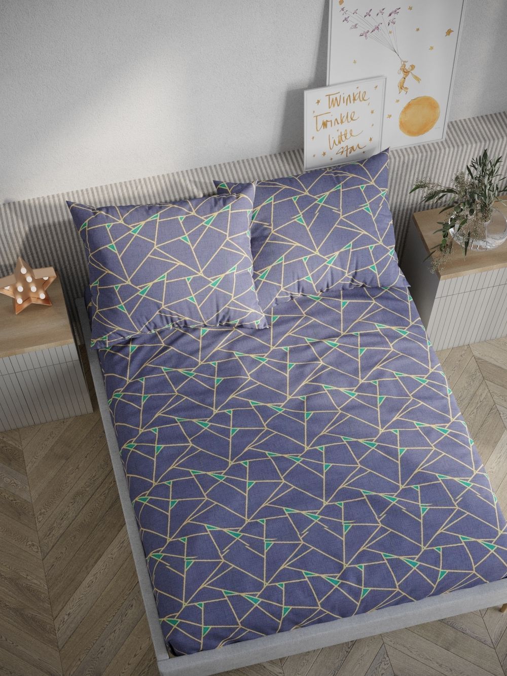 Постельное белье Simple House "Аксиома" 1,5-сп   наволочка 50х70 1шт Простынь  150х215 см  Пододеяльник 145х215 см