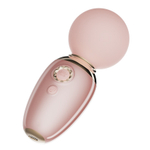 Нежно-розовый мини-массажёр 8,9см с функцией нагрева и управлением через приложение Zalo Ava Mini Wand Massager Sakura Pink