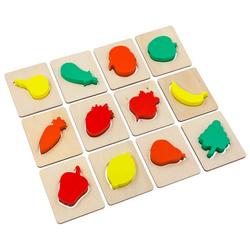 Сортер "Овощи-фрукты", развивающая игрушка для детей, обучающая игра из дерева