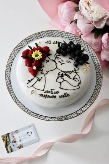 Торт влюбленные «поцелуй» №1078