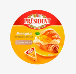 Сыр President Мааздам плавленый круг 45% 140 г