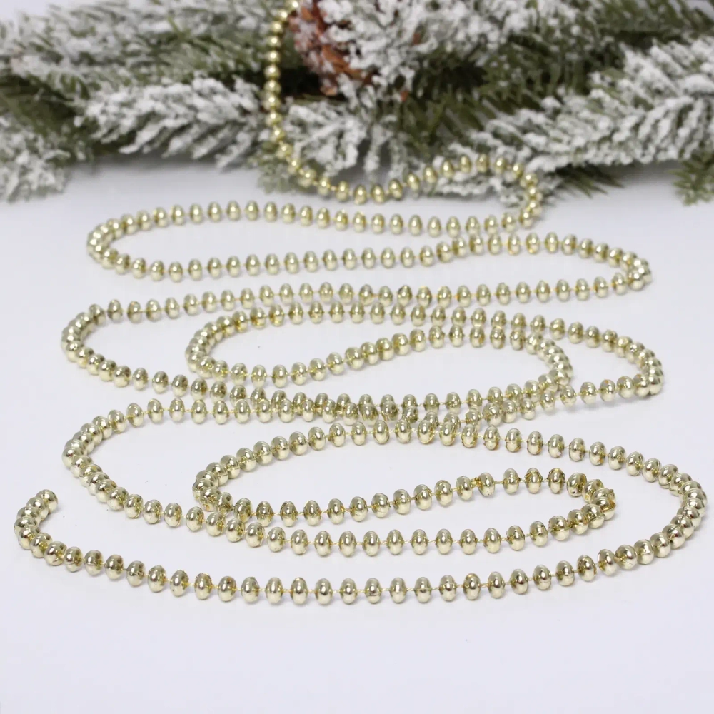 Бусы на ёлку 2,0 м «Жемчуг» 0,68 см, Шампань