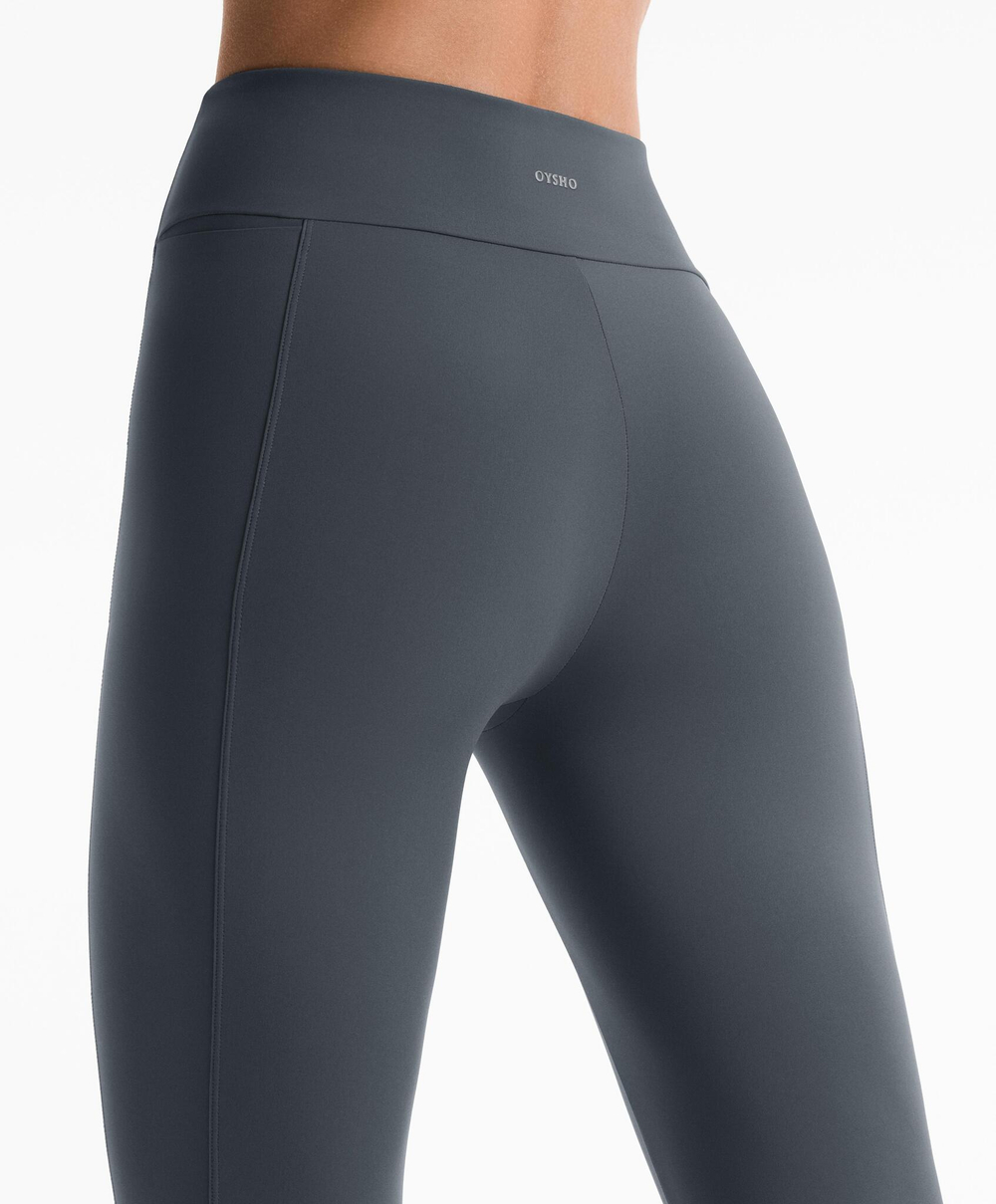 OYSHO Легинсы Comfortlux с высокой посадкой, длиной до щиколотки 65 см, с карманами, темно-серый