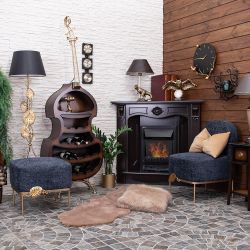 Кресло Monstera Deliciosa (Монстера) Темно-синий Амбер