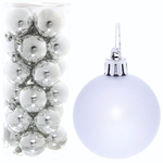 Новогодние шары 5 см (набор 24 шт) «Глянец», серебро
